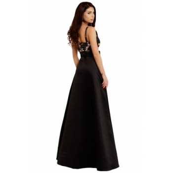 Black Empire Waist Sleeveless Party Gown Dress
